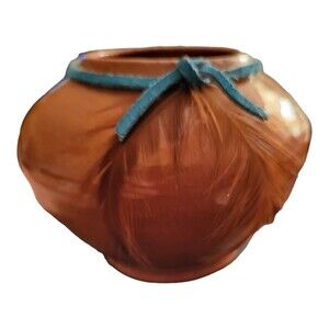 Vintage Studio Art Pottery Terra Cotta Vase Pot Handmade Brown